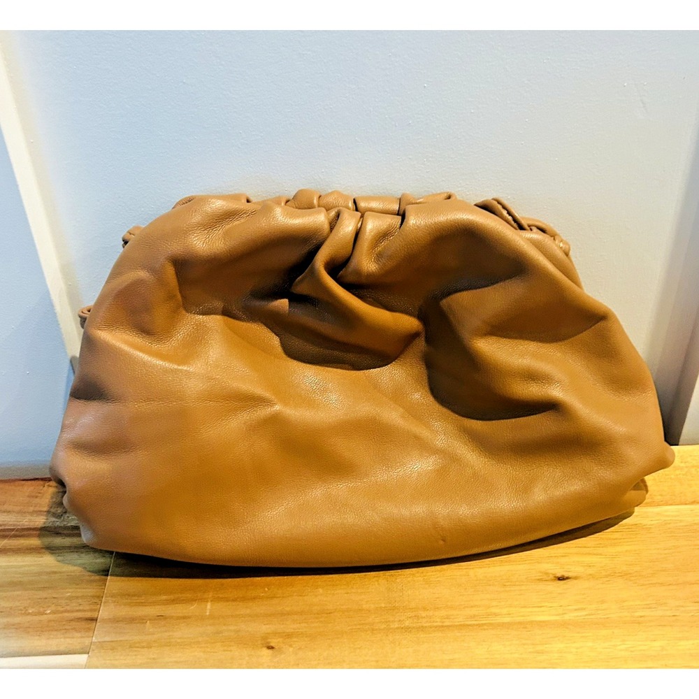 Camel Brown Slouchy Pouch Bag Ruched Oversized Shoulder Crossbody Y2K Minimalist